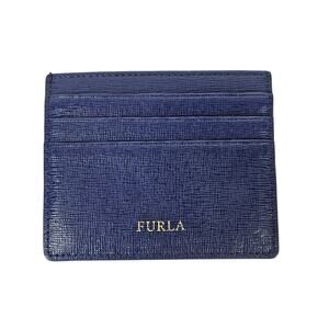 FURLA NAVY BLUE LEATHER CARD WALLET – 6 POCKETS – SLIM DESIGN – MADE IN ITALY